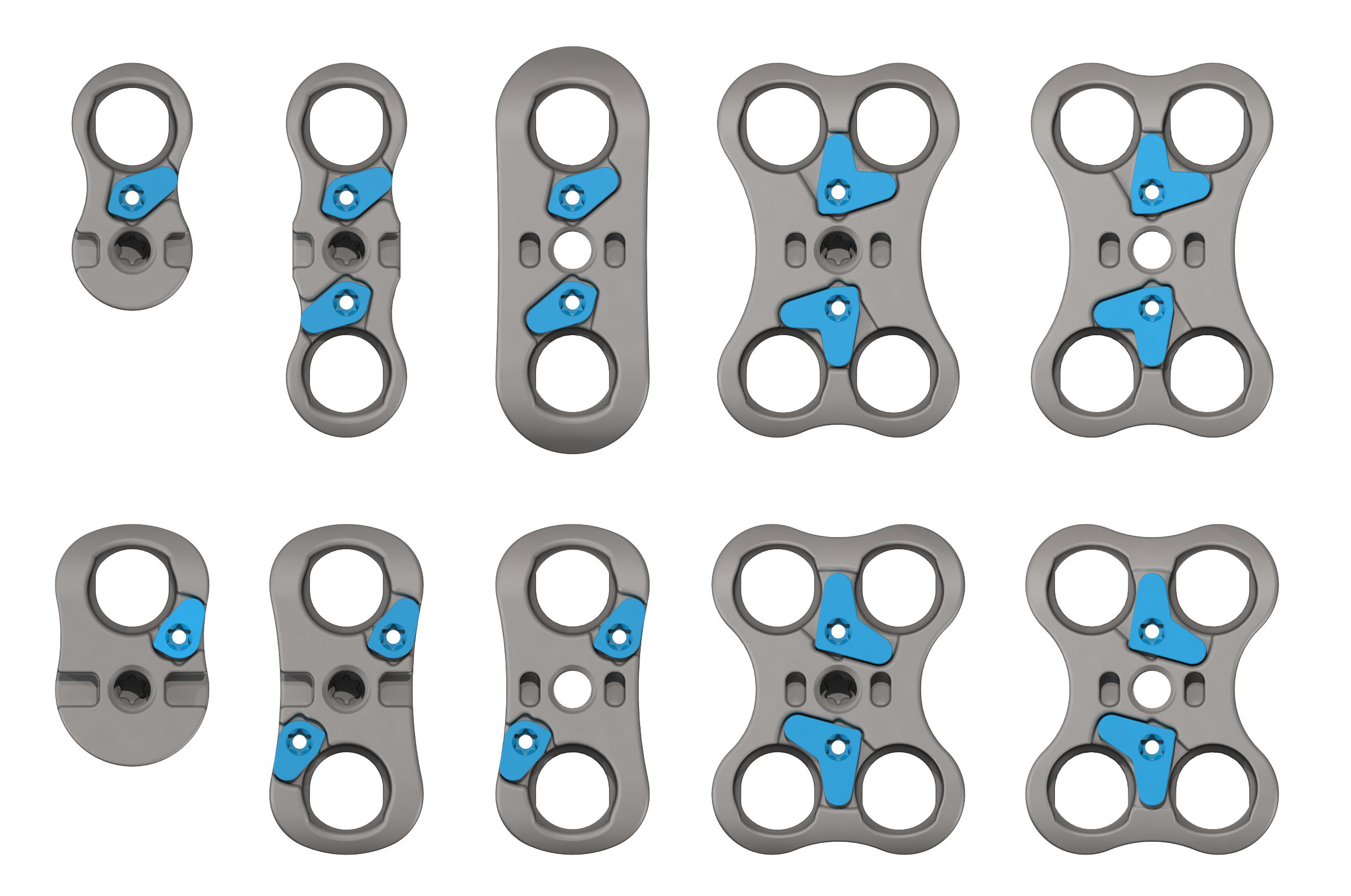 Lumbar Spine Plating Solution, full lineup of plate size configurations